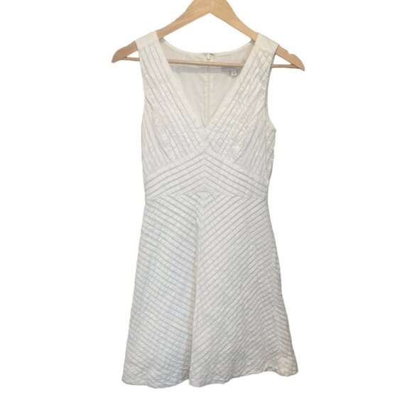 J Crew Dress Women Size 0P Petite White  Sleeveless Lined Textured Easter Spring - Picture 1 of 12